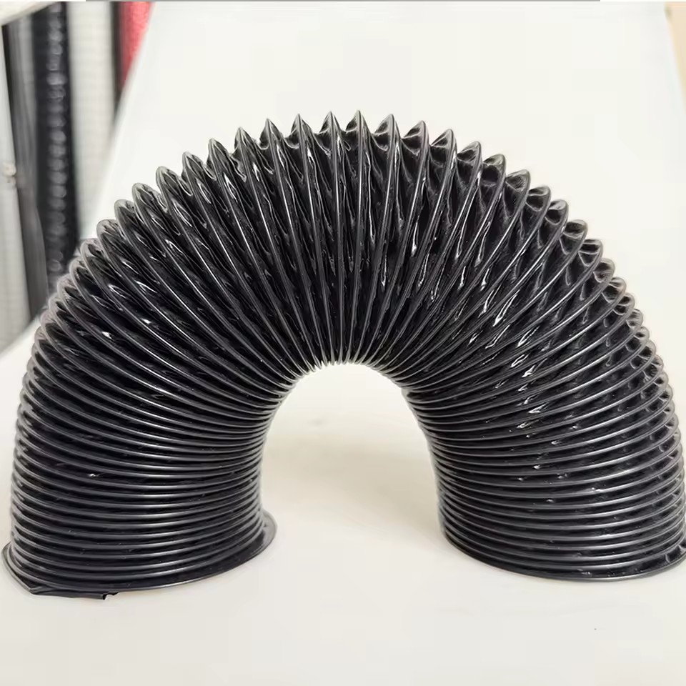 Durable Construction Black Telescoping Flexible Thickened PVC Stainless Steel Wire Ventilation Hose for Smoke Extraction