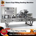 Automatic 10g 20g Ketchup Sauce Cup Filling and Sealing Machine Marinara Tomato Sacue Cup Filling Sealing Packing Machine