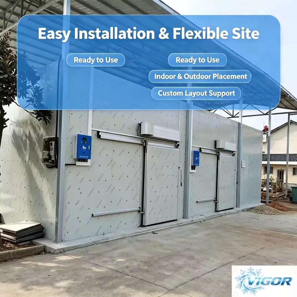 High Efficiency Dual Temp Cold Storage System for Supermarket Seafood Meat Fruit Vegetable Freezing Storage