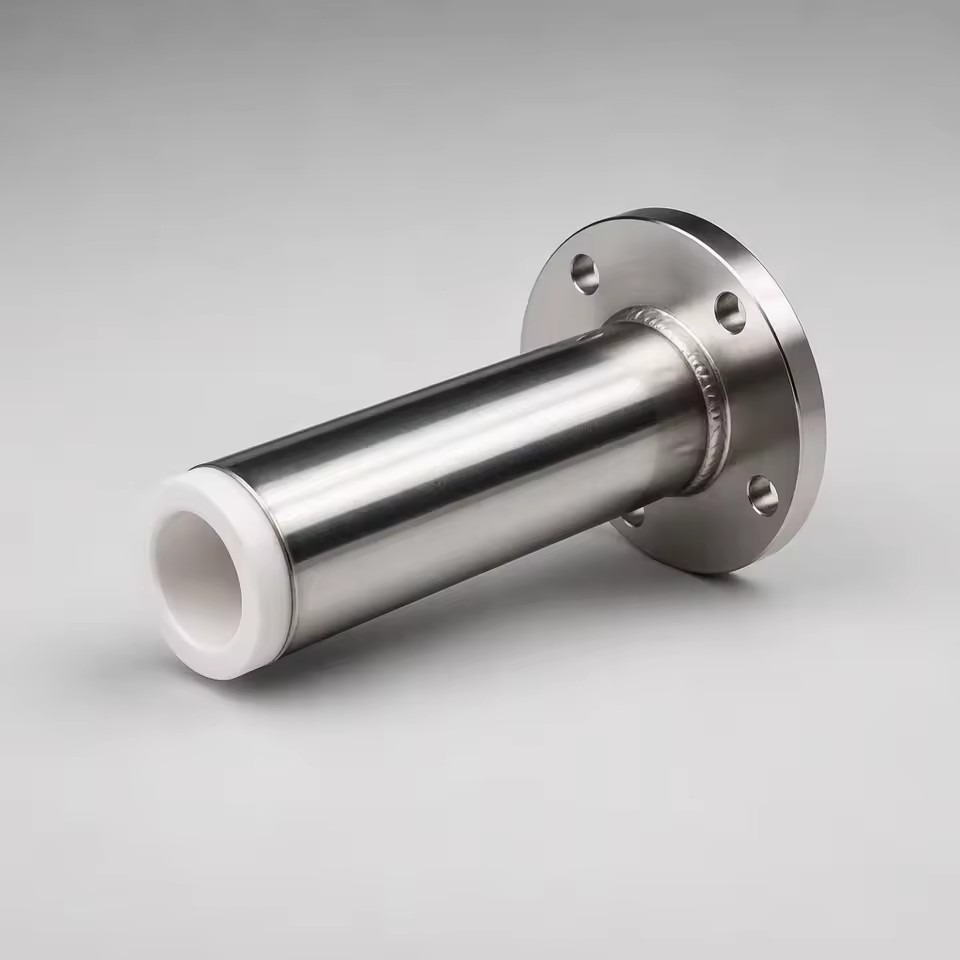 Wear Resistant Alumina Ceramic Lined Stainless Steel Pipe Flanged Industrial Pipeline Custom Sizes
