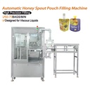 Automatic Spout Pouch Filling Capping Machine 50-70 BPM 4-Head Gear Pump for Honey Shampoo Sauce Viscous Liquid Packing Machine