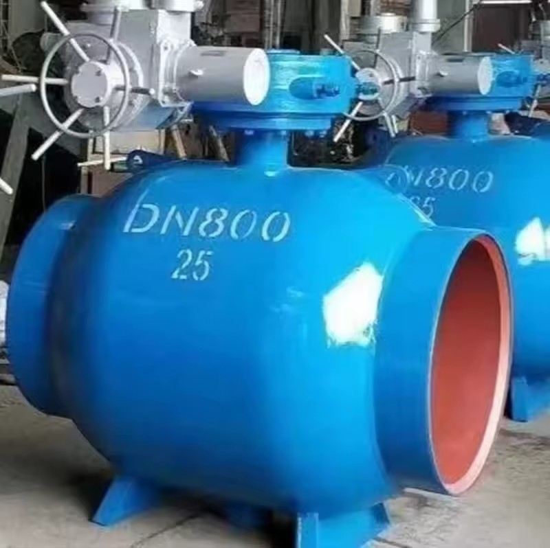 Fully-Welded Cast Iron Turbine Ball Valve Full-Bore 4 Inch Port Size 200 M/h Flow Rate for Thermal Heating Natural Gas