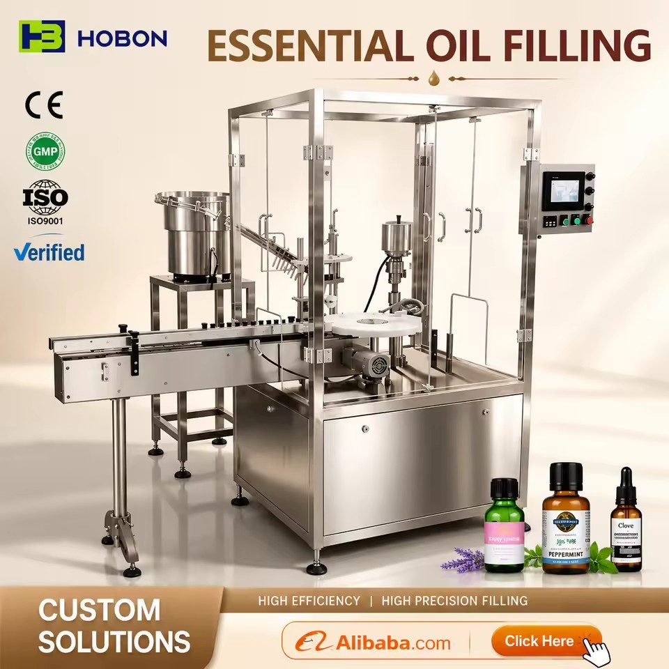 High-precision Servo-controlled Plunger Pum Essential Oil Bottle Fillers Equipment Dropper Bottle Capping Machine