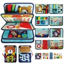 Felt Busy Book Sensory Toy 1-3Y Toddlers - Animal Theme, Quiet Activity Book, Educational Learning with Life Skills