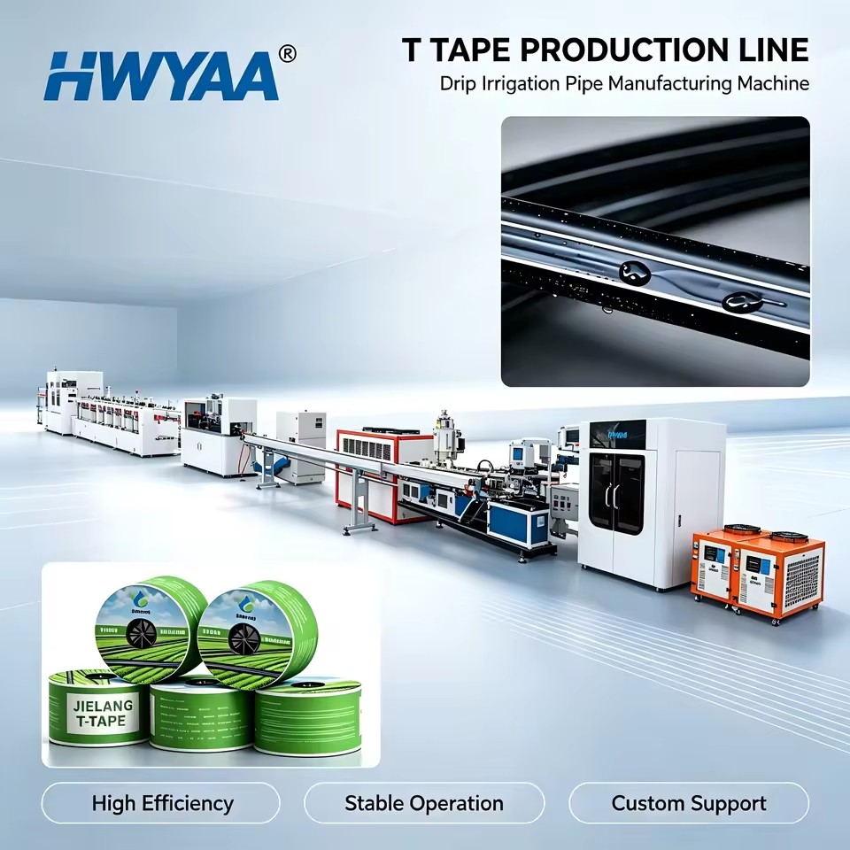 High Efficiency PE Drip Tape Extruder Continuous Strip T Tape Agricultural Drip Irrigation Tape Hose Making Machine