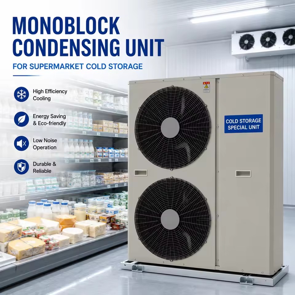 All in One Monoblock Cooling System for Small Cold Storage Room Food Preservation and Retail Use