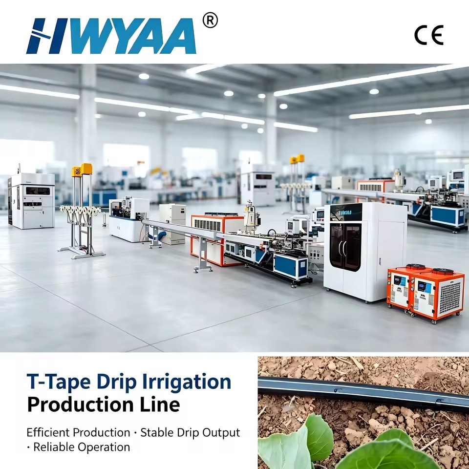 Full Automatic Agricultural PE Drip Irrigation Hose T Tape Manufacturing Machine With High Precision Strip Drip Tape Extruder
