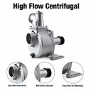 Belt Driven Centrifugal Water Pump Cast Aluminum 2 Inch High Flow Irrigation Pump with Double Groove Pulley for Agricultural Use