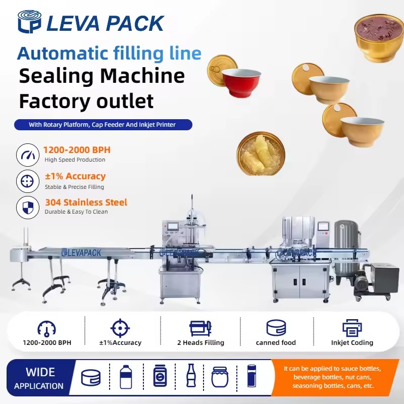 Automatic Electric Beverage Soup Filling Double Head Small Golden Can Sealing Machine