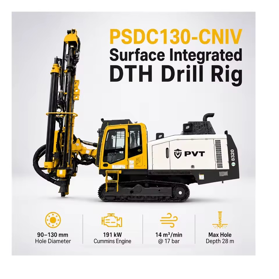 Hydraulic DTH Drill Rig Down the Hole Drilling Rig 90-130 mm 28 m for Quarry Open Pit Mining Blast Hole Drilling