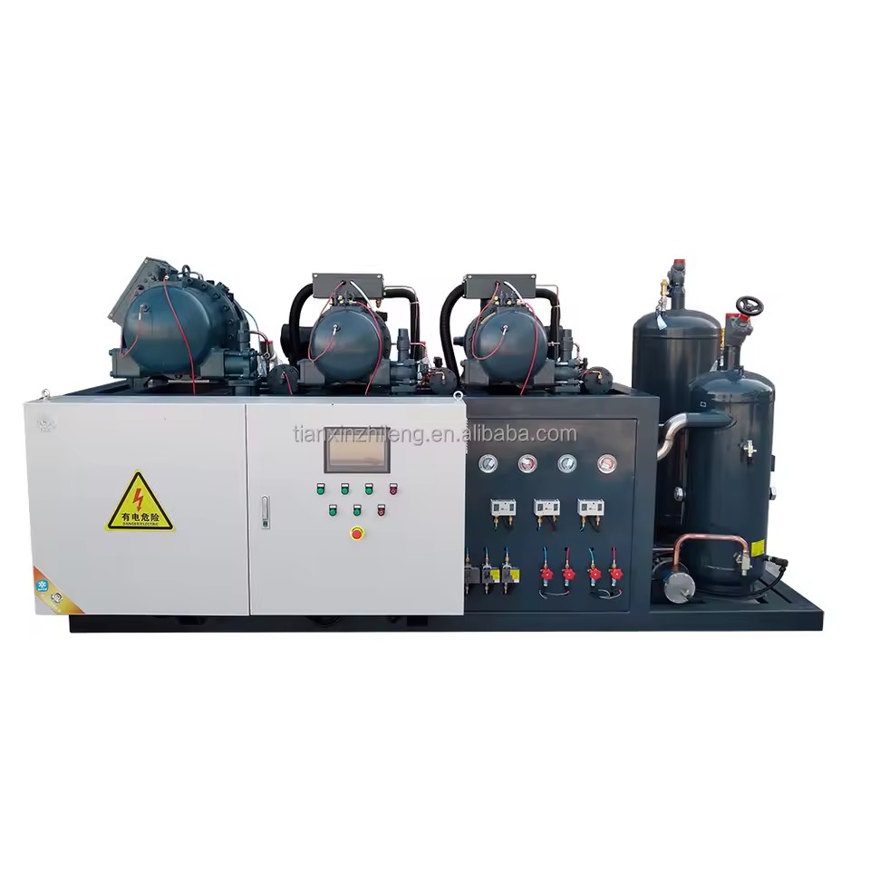 Energy Saving Frascold Screw Refrigeration Compressor Condensing Unit for Chicken Blast Freezer Room