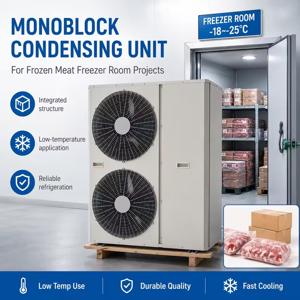 220V Monoblock Refrigeration Unit for Small Cold Rooms Fresh Food Shops and Commercial Cooling