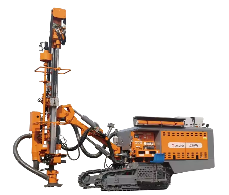Portable Diesel Drilling Rig Mine Max 21m Depth 90-138mm Drilling Diameter PLC Pressure Vessel Motor High ProductivityZGYX 452H