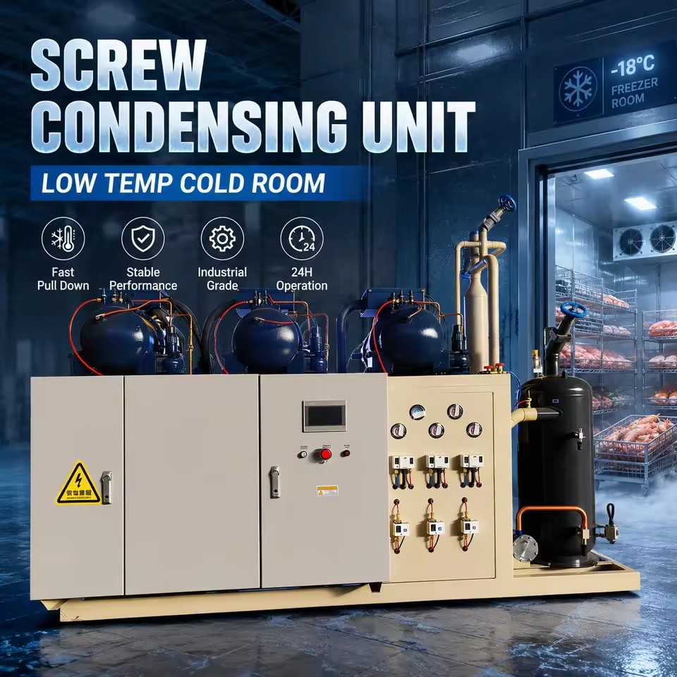 Industrial Screw Cooling Unit with Automatic Control for Food Factory Warehouse and Continuous Operation