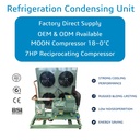 7HP Compressor Condensing Unit 18~0°C Air Cooled Refrigeration Unit for Cold Room