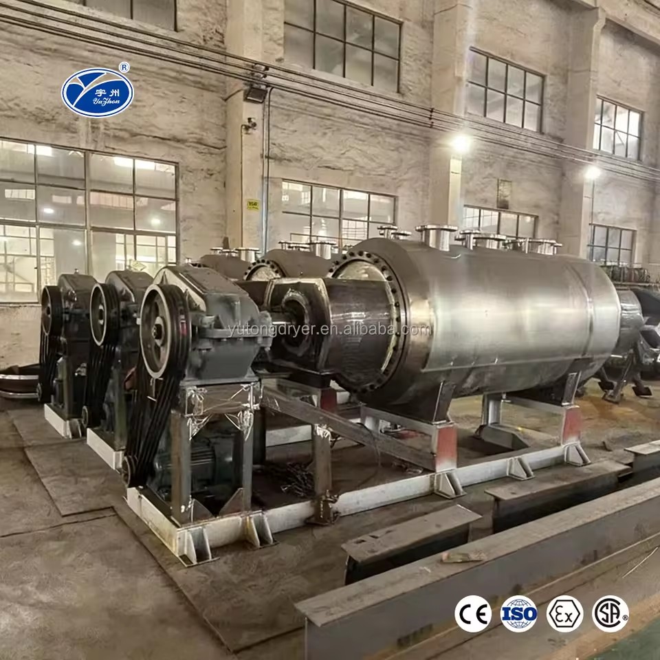 ZKG High Efficient Rotary Vacuum Rake Dryer Automatic Food Vacuum Harrow Dryer High Safety Level Vacuum Paddle Dryer