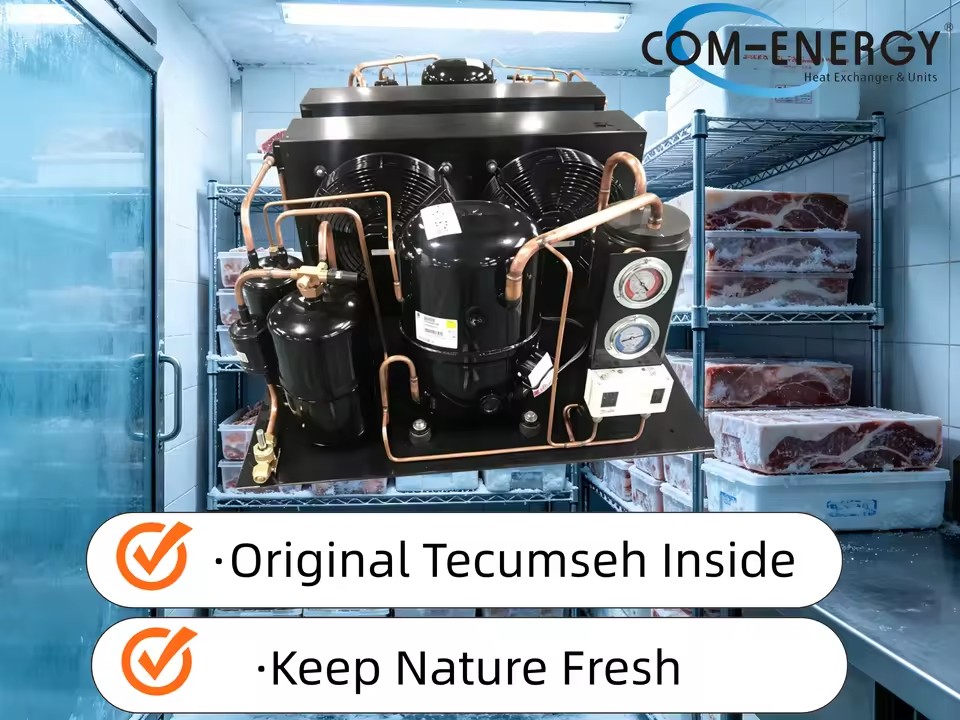 COM-ENERGY Original Tecumseh Compressor Condensing Unit for Cold Room Storage Fruit Vegetable Meat Seafood Refrigeration System