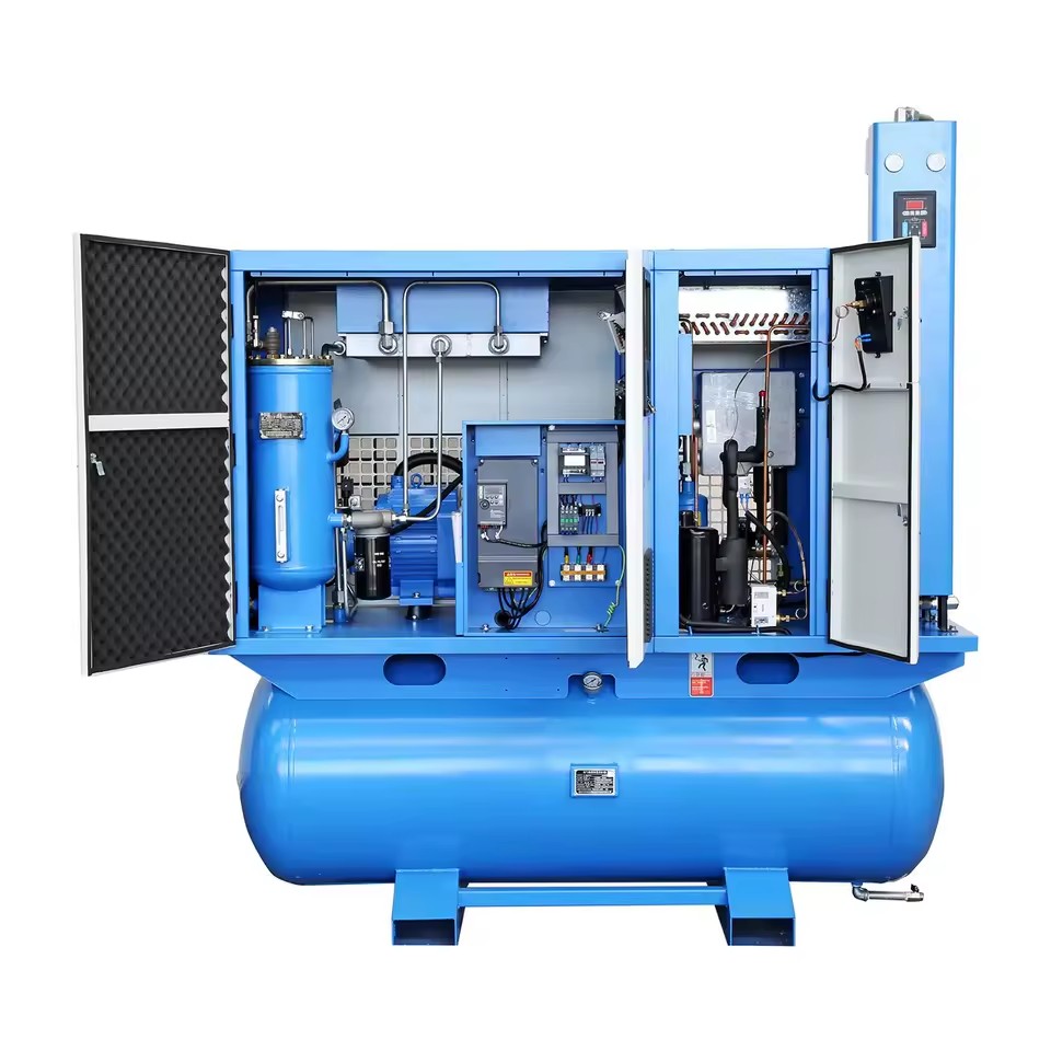 High Efficiency 7.5kw 11kw 15kw 22kw 37kw Permanent Magnet Variable Frequency Screw Air Compressor 10bar