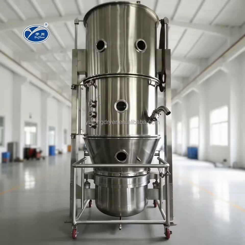 FL Multifunctional Fluid Bed Dryer Granulator High Efficiency Stainless Steel Collagen Granulation Fluidized Bed Dryer