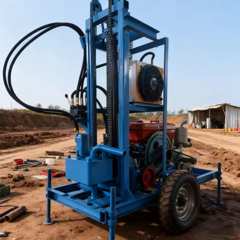 100m, 150m, 200m, 300m, 350m, 600Meters Steel Crawler Mounted Diesel Mine Water Well Drilling Rig Machine Factory Price
