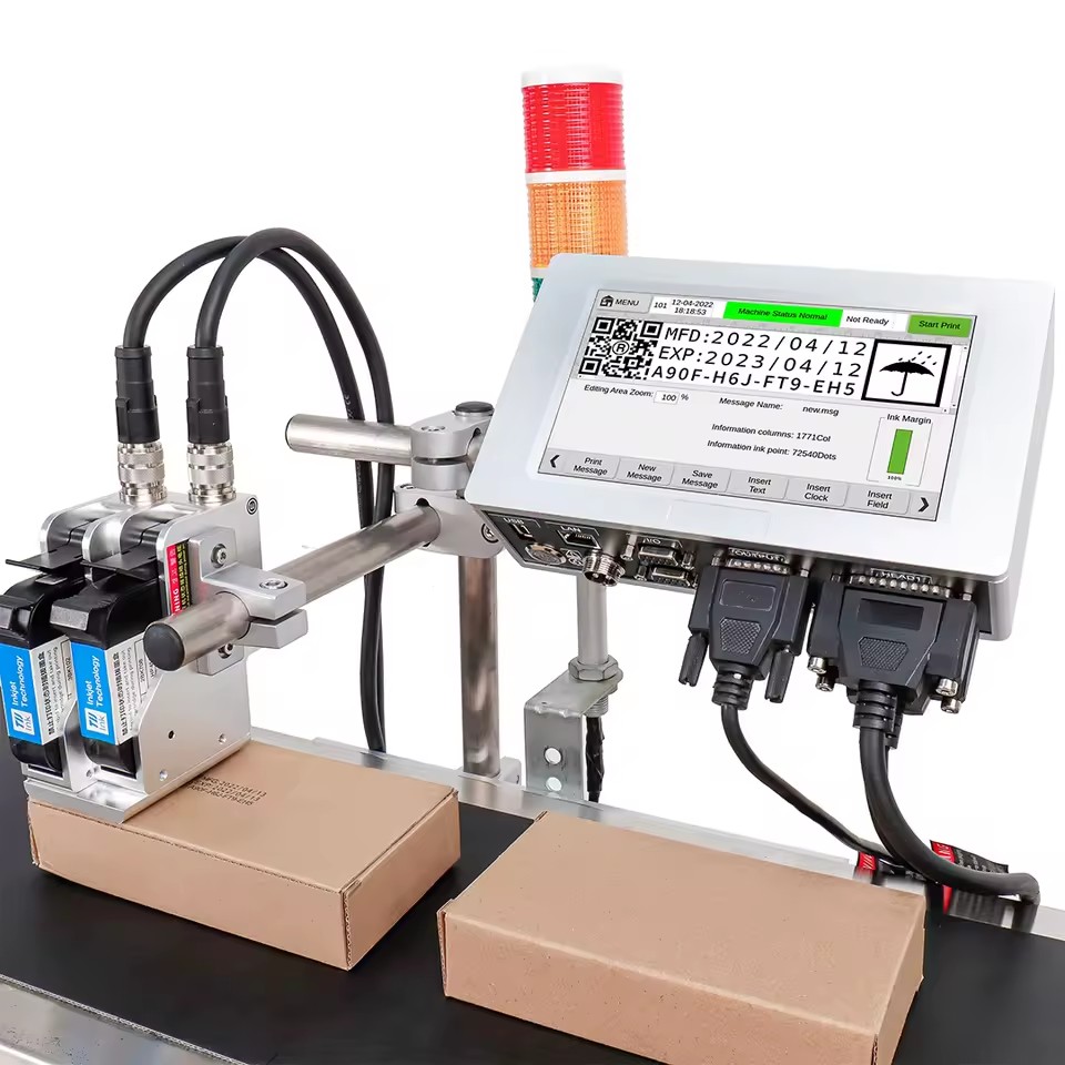 OEM/ODM T210E 25.4mm Industrial Online Thermal Inkjet Printer TIJ Batch Date Barcode QR Coding Machine for Plastic Glass