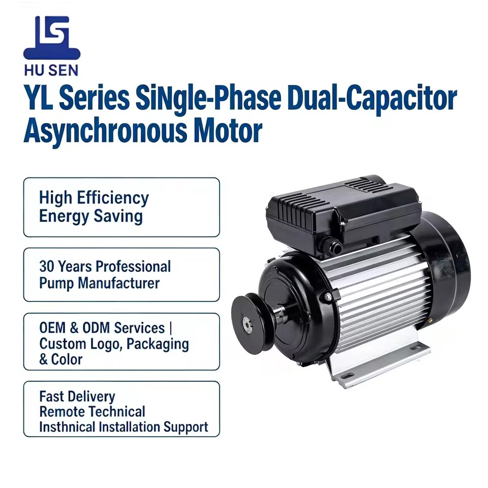 High Quality Aluminum Shell Motor Single Phase Double Capacitor Ac Asynchronous Motor