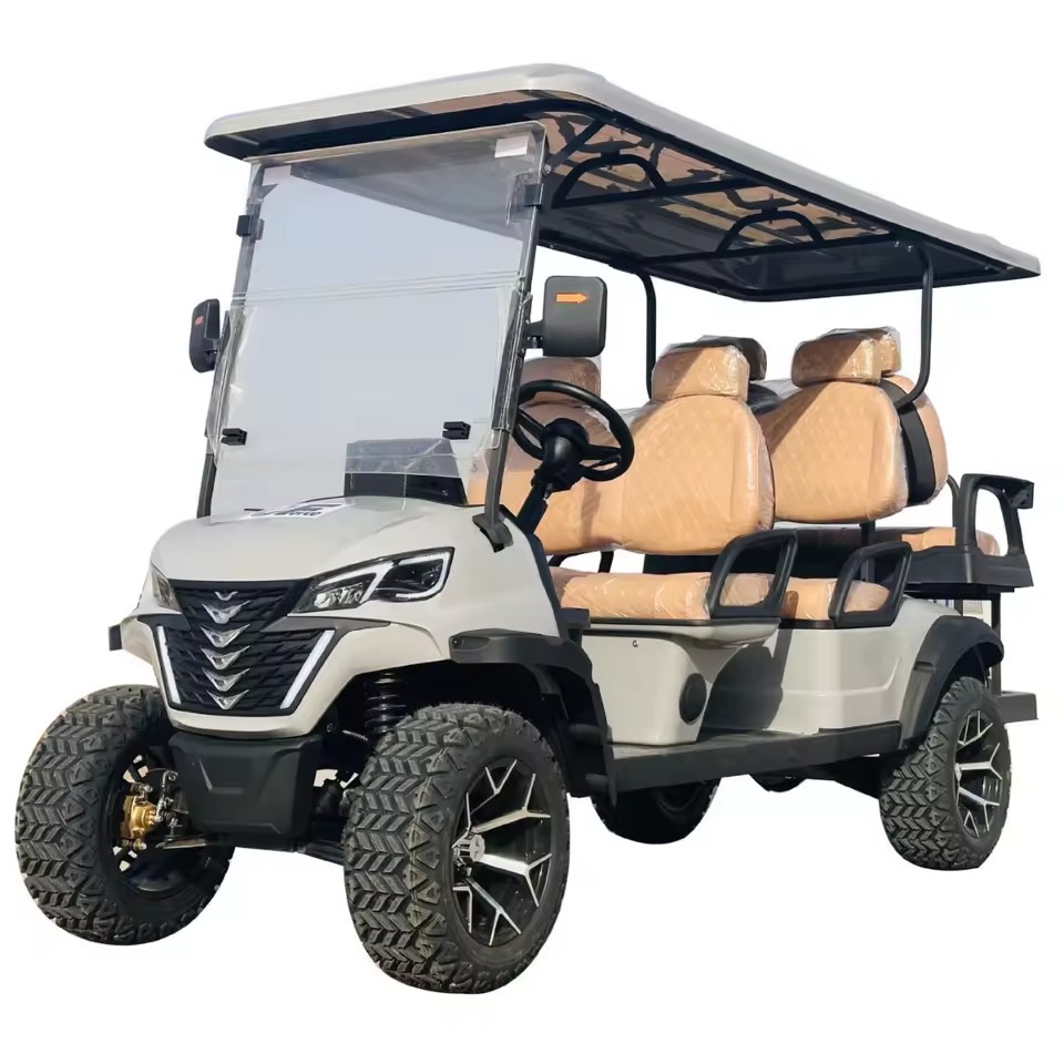 All Terrain Four-wheel Aluminum Chassis 6 Seater 72V Lithium Battery 4x4 Electric Golf Cart with Side Step 70km/h