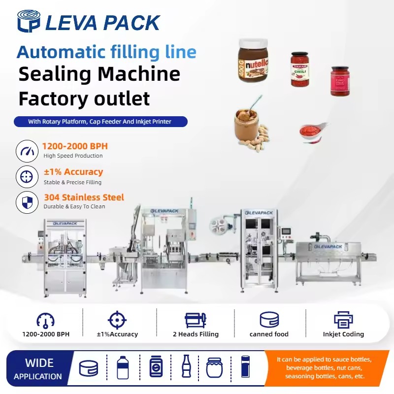 Electric Automatic PLC Controlled Sauce Jam Condiment Bottle Washing Filling Capping Production Line Easy Operation 1 Year