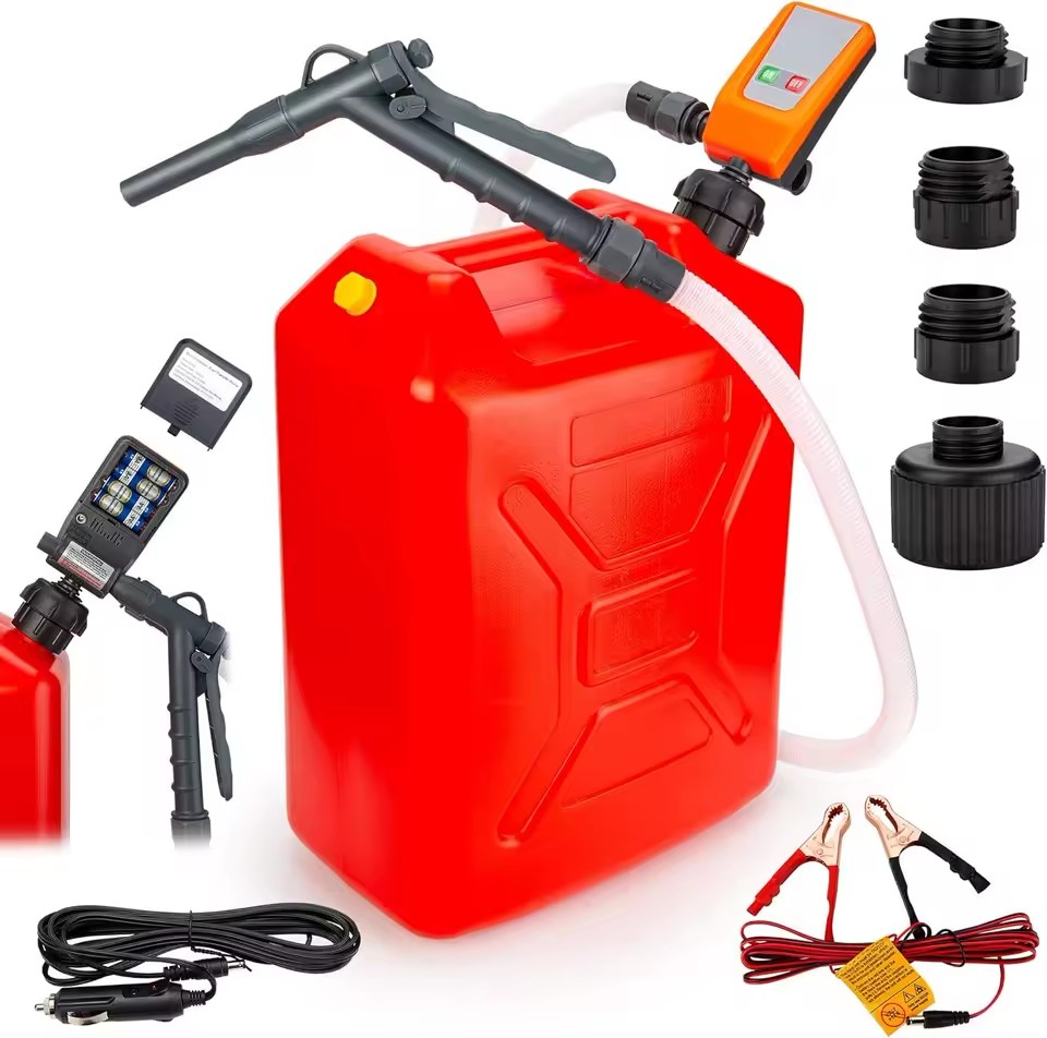 3.2GPM Plastic Manual Nozzle Centrifugal Fuel Transfer Pump-Battery Powered Durable & Effortless to Use