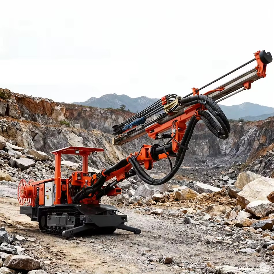 Full Hydraulic Blasthole Drill Rig High Efficiency DTH System Mining Operation