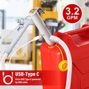 3.2GPM Manual Nozzle Battery Powered ATEX Certified Plastic Fuel Transfer Pump with USB for Oil Station Use