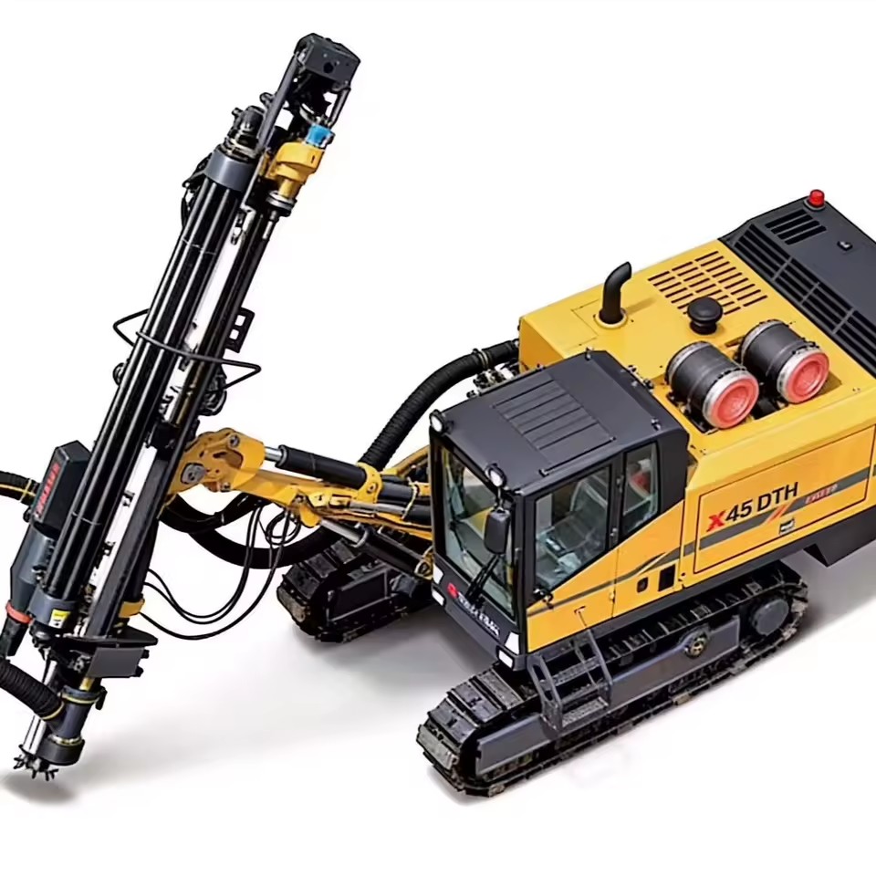 For X45 Portable Diesel Engine Mining DTH Drilling Rig for Mine Blasting 127mm Max Diameter 21m Max Depth