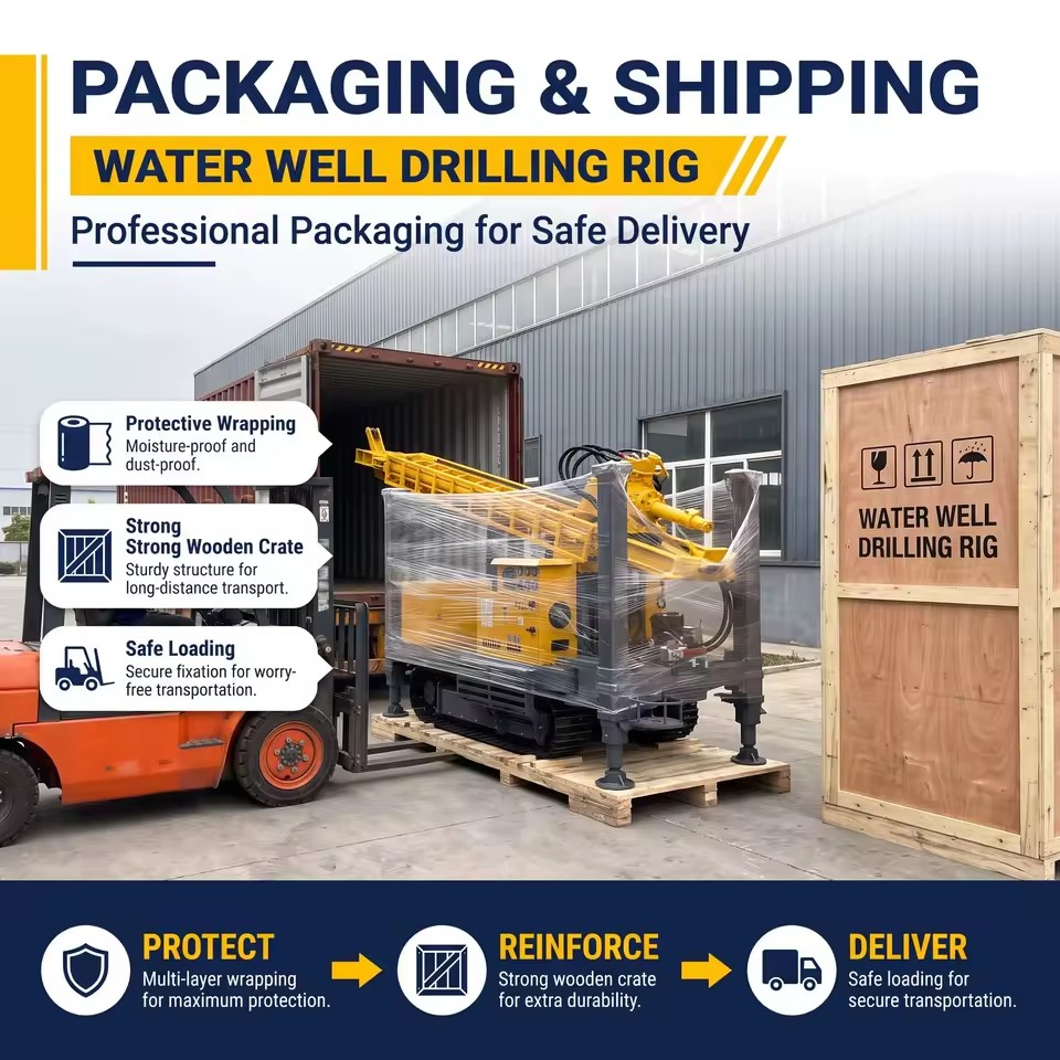 Solid Build 300M Crawler Gauge Steel Construction Water Well Drilling Rig Heavy for Community Development