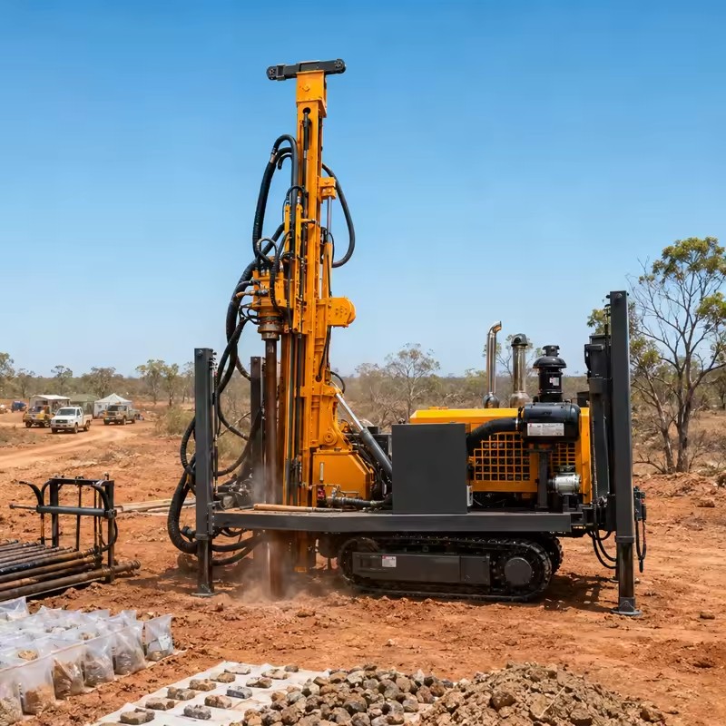 Diesel Engine 500m Reverse Circulation Drilling Rig RC Crawler Drill Machine with Gearbox & Motor for Water Well Drilling