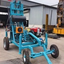 Small Portable Hydraulic Diesel 32HP Rotary Borehole Water Well Drill Rig Gearbox Max 200m Depth 75-300mm Diameter Wheels Farm
