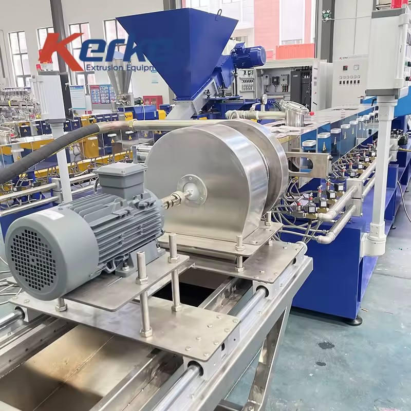 Energy PLC Pp Pe Abs Pvc Recycling Extruder Double Screw Extruding Split Twin Screw Extruder for Thermoset Plastic