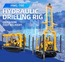 190m Heavy Duty Hydraulic Water Well Drilling Rig Crawler Mounted Diesel Drilling Equipment for Africa Mining Water Project