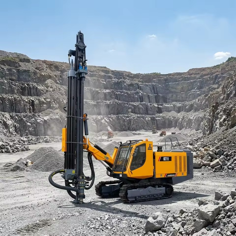 KT11 Built-in Air Compressor 90-140mm Integrated DTH Drill Rig Mining Blast Hole Drill