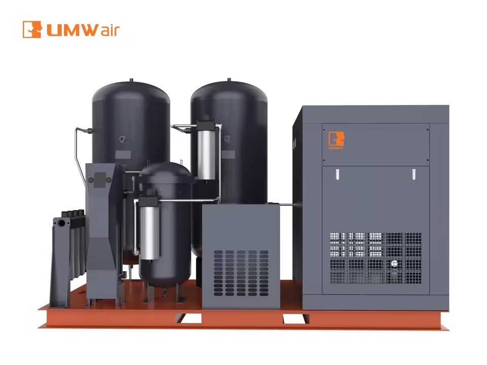 Energy Saving Skid Mounted Air Compressor Rotary Screw Compressor for Steel Processing Plant