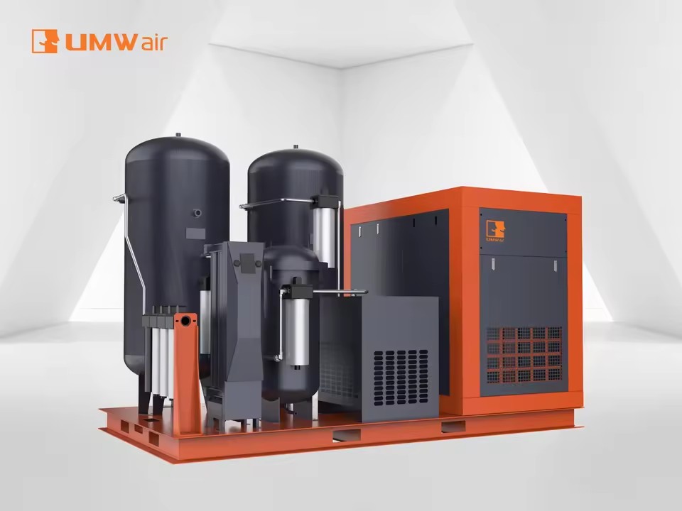 Permanent Magnet 22kw 16bar Skid Mounted Screw Air Compressor Energy Saving Screw Air Compressor