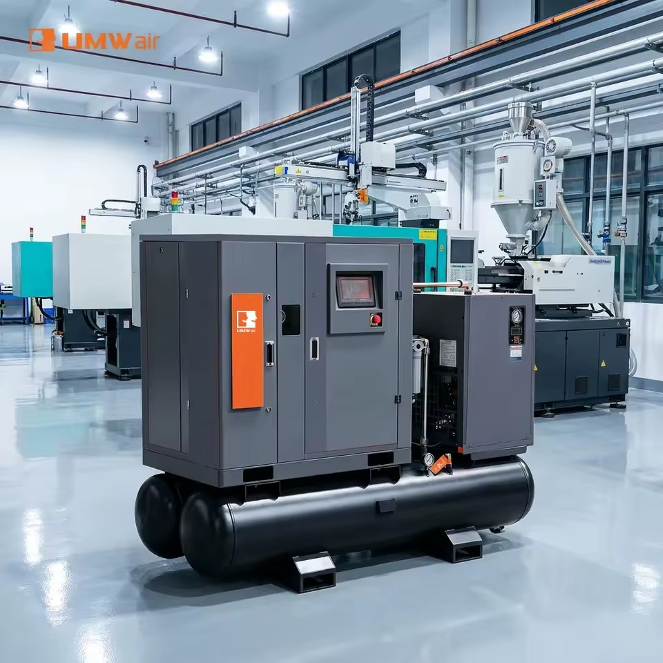 Energy Saving 22kw 16 Bar Screw Air Compressor with Double Tank Industrial High Pressure Electric Compressor 380v