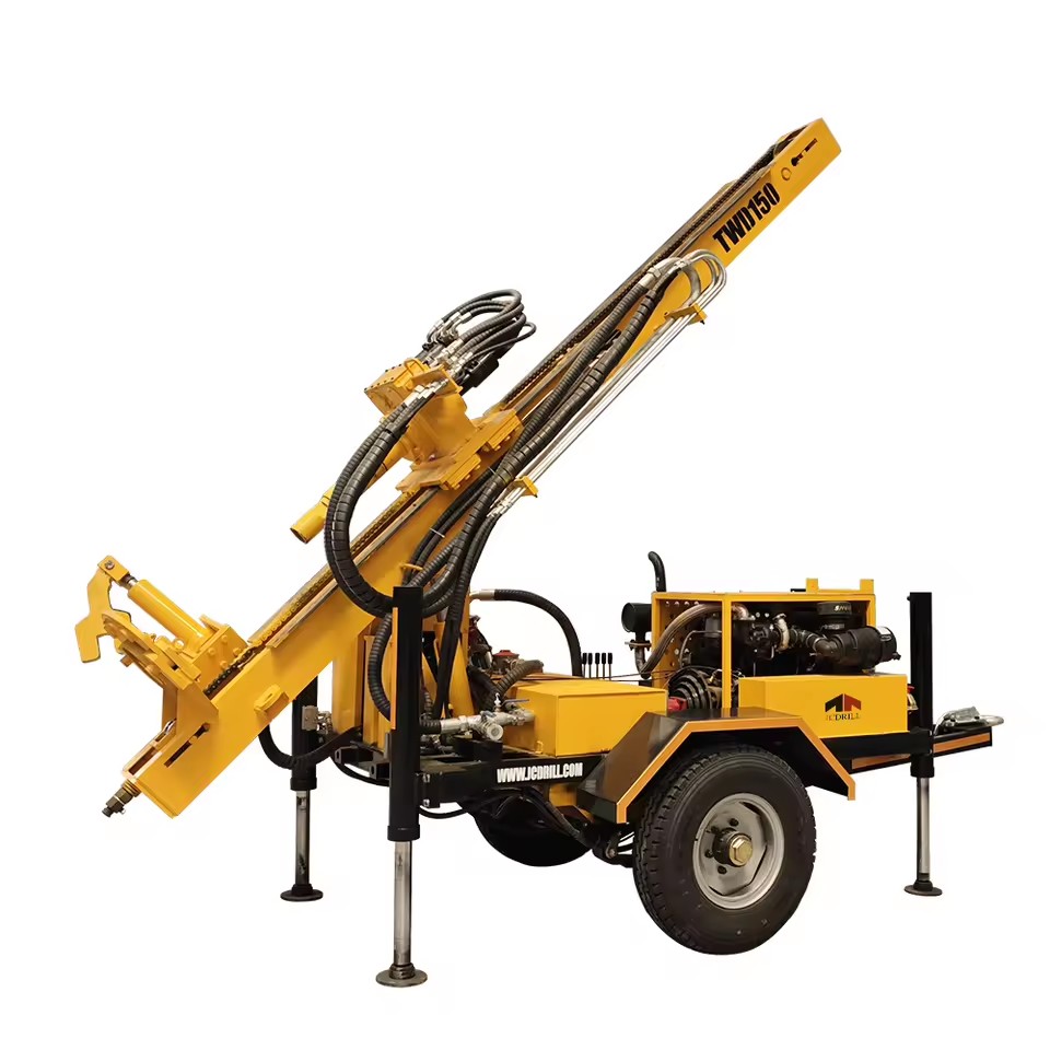TWD150 Trailer Mounted Hydraulic Rotary Water Well Drilling Rig for Shallow Boreholes and Farm Irrigation