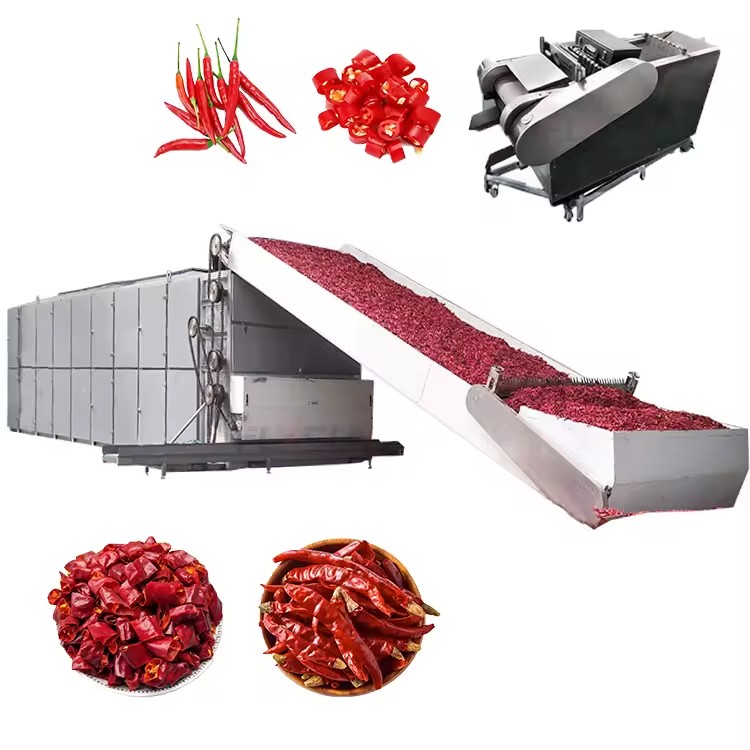 Washing Drying Production Line for Whole Chili Chopped Chili Dehydration Food Grade Industrial Pepper Processing Machinery