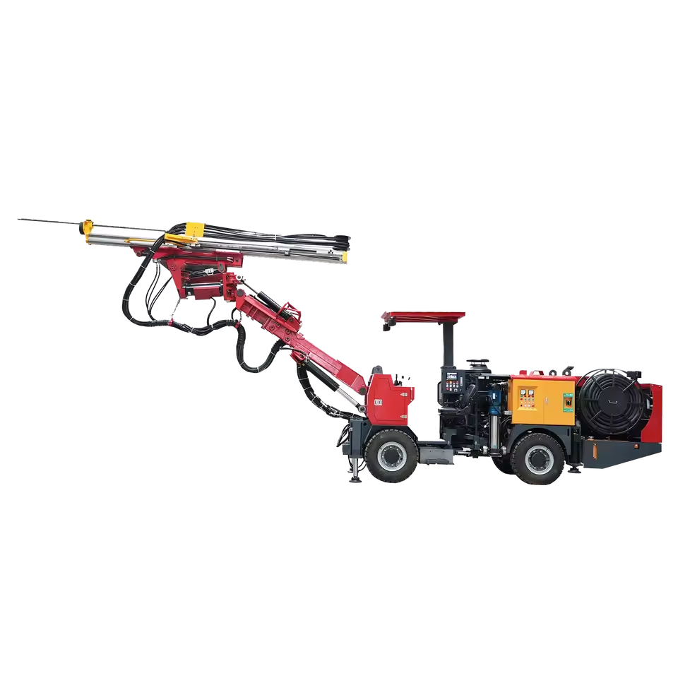 Heavy-Duty Diesel Hydraulic Jumbo Rotary Drilling Rig with Engine-Powered Gearbox for Underground Construction and Ore Mining