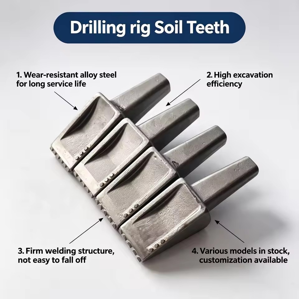 Rotary Drilling Rig Construction Machinery Parts Pile Driver Machinery Parts Drill Bit Soil Teeth