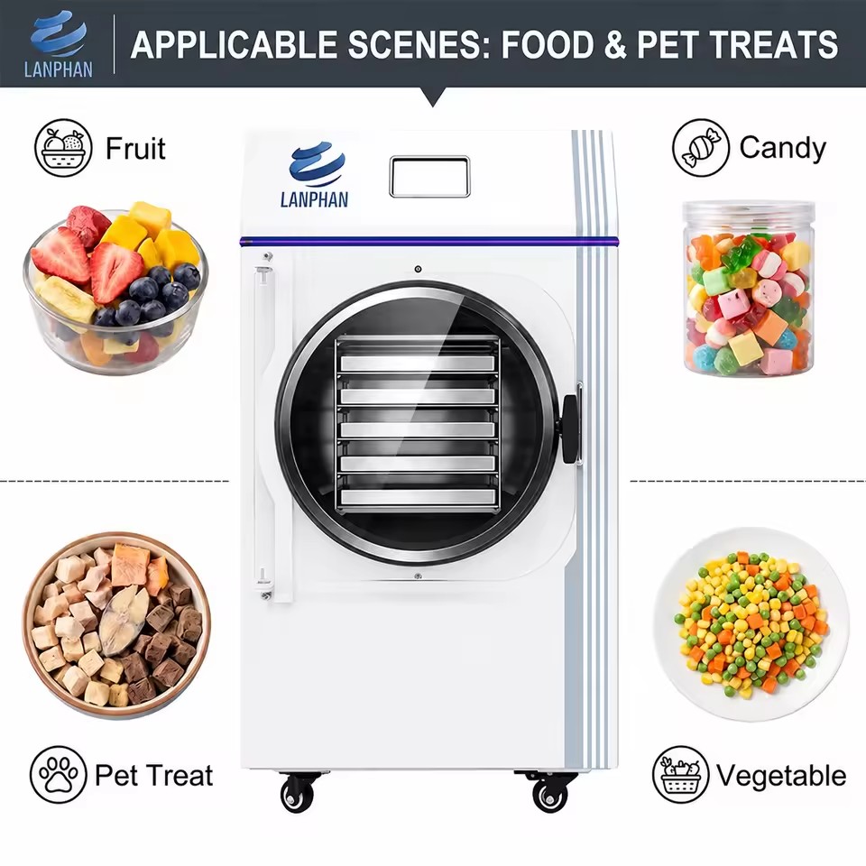 Automatic Small Compact 4kg 6kg Home Lyophilizer 220V Freeze Drying for Fruit Snacks Pet Foods