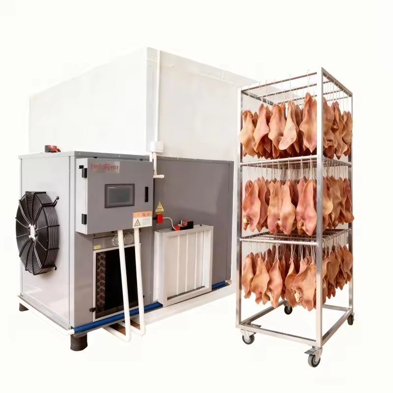 Hello River Brand Durable Hygiene Pig Ear Pork Skin Drying Machine PLC Pump Heat Pump Technology Energy Saving Automatic Control