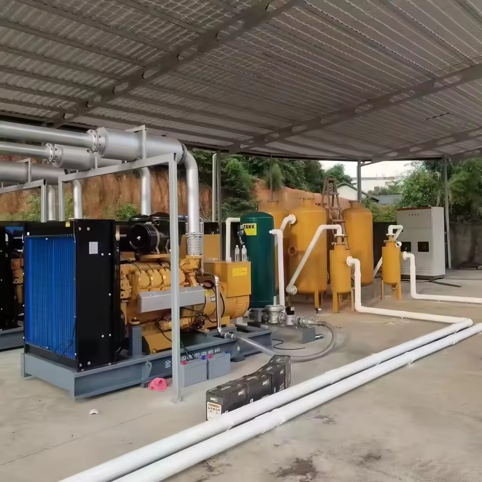 Chicken Farm/Sewage-Treatment Plant Continuous Power 380kw 95% Efficiency Water-Cooled 24V DC Electric Start Biogas Generator