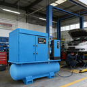 Portable Industrial Compressor 220V Single Phase Screw Air Compressor 7.5kW 10HP Small Silent With Dryer and Tank CE for Car Use