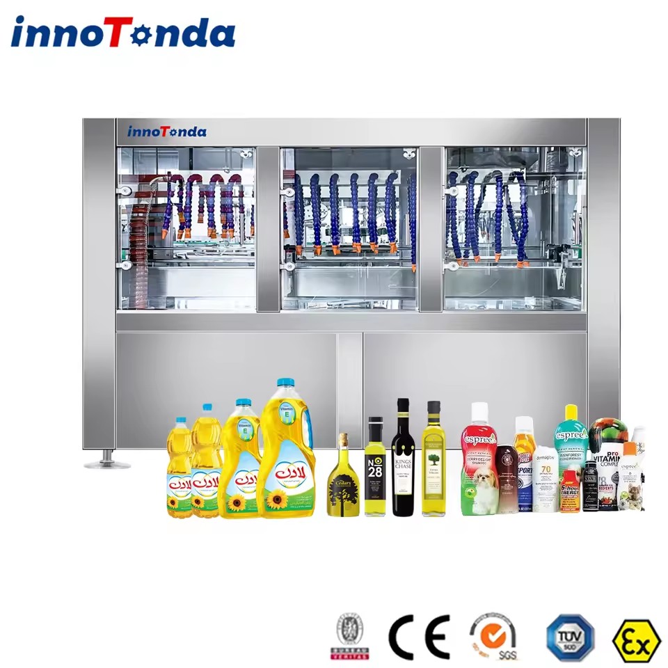 Automatic Spider Hand Glass Bottle Drying Machine with High Pressure Air Knife Multifunctional Energy Saving for Food Processing